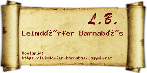 Leimdörfer Barnabás névjegykártya